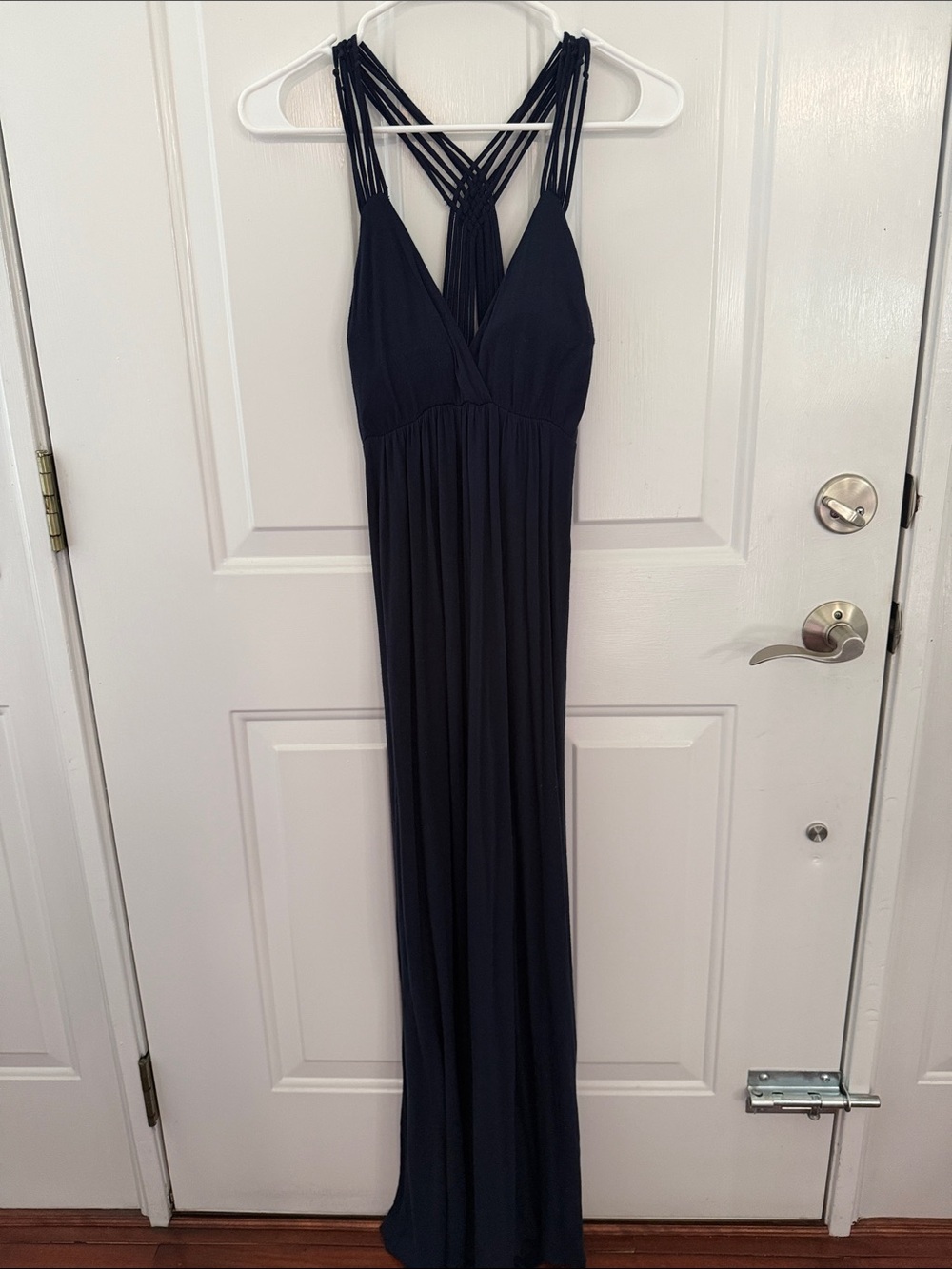 Pink Rose Women’s Knit Navy Strappy Maxi Dress Size Small